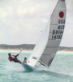 Dick McCulloch and Glenn Stewart 'motoring' to windward - 2016-17 Musto Australian Fireball Championships photo copyright Michelle Thompson taken at  and featuring the  class