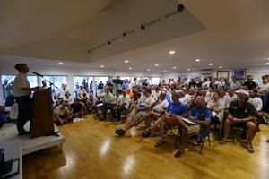 Nick Elliott, RORC Racing Manager addresses the 80 Skippers in the 2017 RORC Caribbean 600 at the Skipper's Briefing photo copyright RORC / Tim Wright / Photoaction.com taken at  and featuring the  class