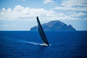 Hap Fauth's Maxi72, Bella Mente passing Redonda - RORC Caribbean 600 photo copyright  ELWJ Photography / RORC taken at  and featuring the  class
