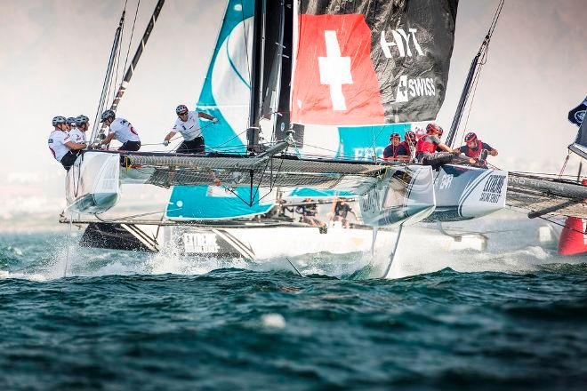 The 2017 Extreme Sailing Series™ kicks off in Muscat from tomorrow, with open water racing in front of Muscat's Old Town © Jesus Renedo / GC32 Championship Oman