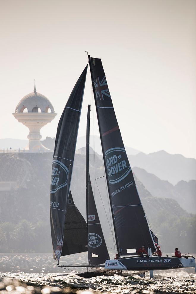 Act 1, Extreme Sailing Series Muscat – Day 1  – The young guns on Land Rover BAR Academy raced in front of Muscat's incense burner in the Old Town 'Muttrah'. - Extreme Sailing Series © Lloyd Images http://lloydimagesgallery.photoshelter.com/