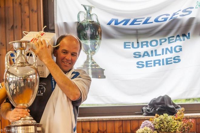 The winner of the 2016 Melges 24 European Sailing Series - Andrea Racchelli and Altea ITA735 - with the perpetual trophy of the Melges 24 European Sailing Series at the end of 2016 European series in Luino ©  Piret Salmistu