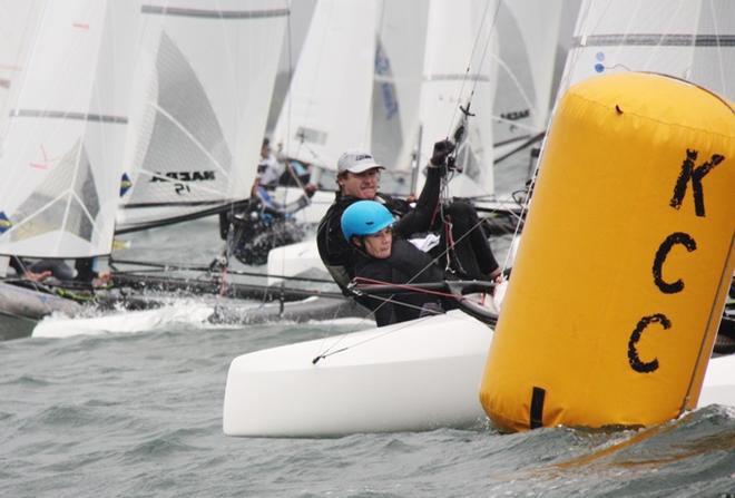 Steve Brewin encouraged the young sailors to be more assertive on the start line - Kurnell Catamaran Club Youth Regatta © Leanne Gould