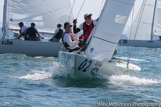 The Magpie could not fly fast enough in the end. Graeme Taylor, James Mayo, and Steve Jarvin collected second place overall, ahead of Fast Forward and Triad2, with 4th and 2nd on the final day. - Brighton Land Rover 2017 VIC Etchells Championship ©  Alex McKinnon Photography http://www.alexmckinnonphotography.com