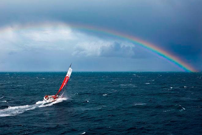 Dongfeng Race Team sailing between Glenan Island and Groix Island, South Brittany © Benoit Stichelbaut / Dongfeng Race Team