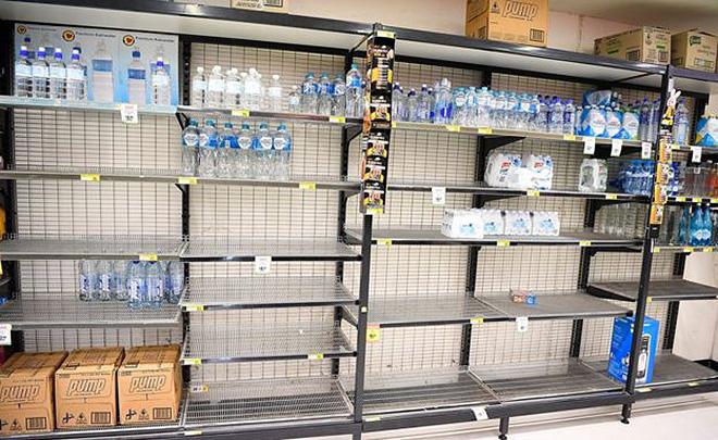 Supermarket shelves are nearly empty as people prepare for the cyclone  © Getty Images
