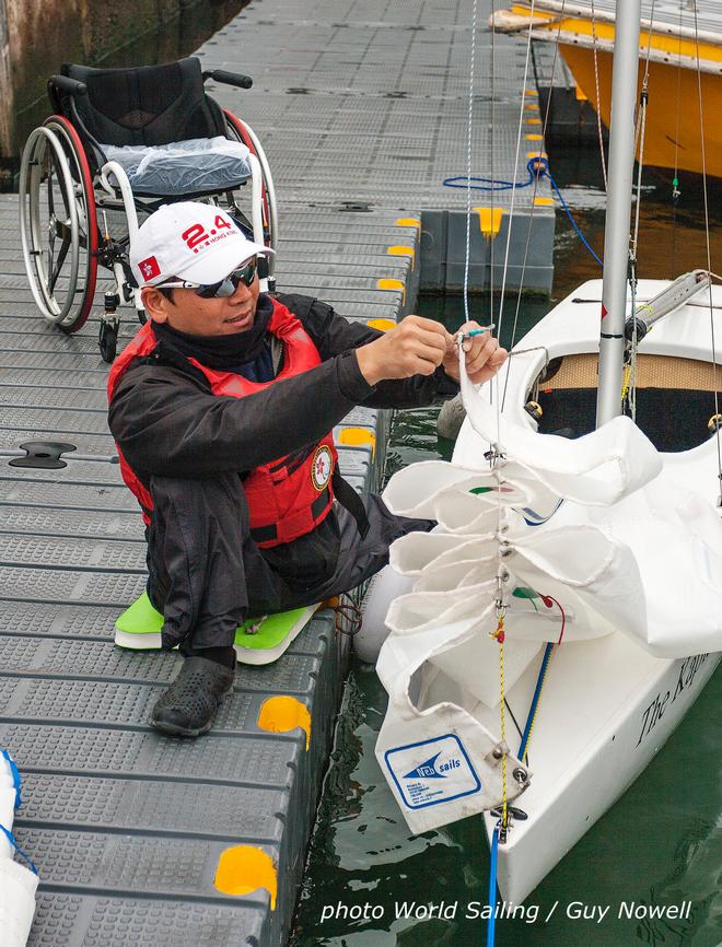 World Sailing Paralympic Development Programme, Hong Kong. Rigged and ready. Foo Yuen Wai. © Guy Nowell / World Sailing