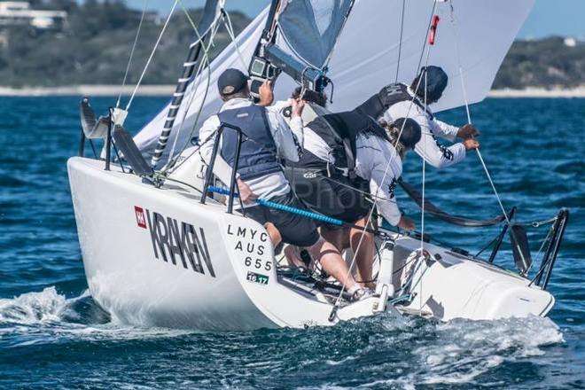 The winner of the Melges 24 Australasian / Asia Pacific Ranking 2016 - Dave Young and Kraken AUS655 at the Helly Hansen Melges 24 Australian Nationals in Blairgowrie in February 2017 © Ally Graham