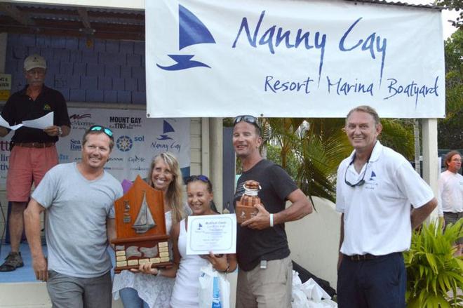 Winning the Nanny Cay Cup, Doug Baker;s Andrews 70, Runaway © Todd VanSickle / BVI Spring Regatta http://www.bvispringregatta.org