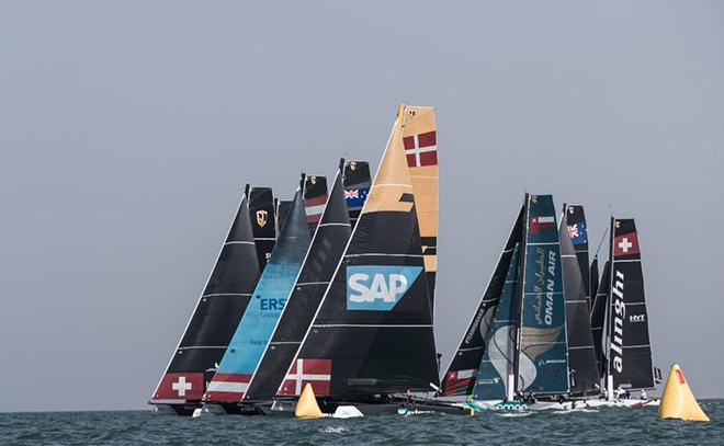 Opening Act of the Extreme Sailing Series™ in a Day 2 of intense action in Muscat © Lloyd Images