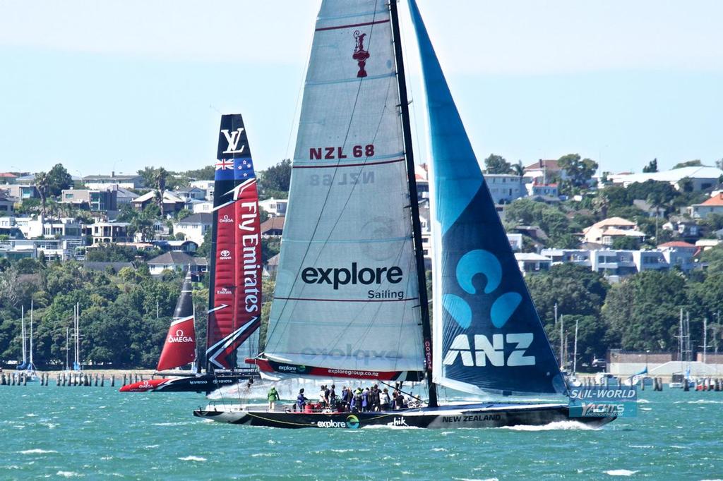 Sail NZ trippers got an outstanding view - Emirates Team NZ - Waitemata Harbour - March 15, 2017 photo copyright Richard Gladwell www.photosport.co.nz taken at  and featuring the  class