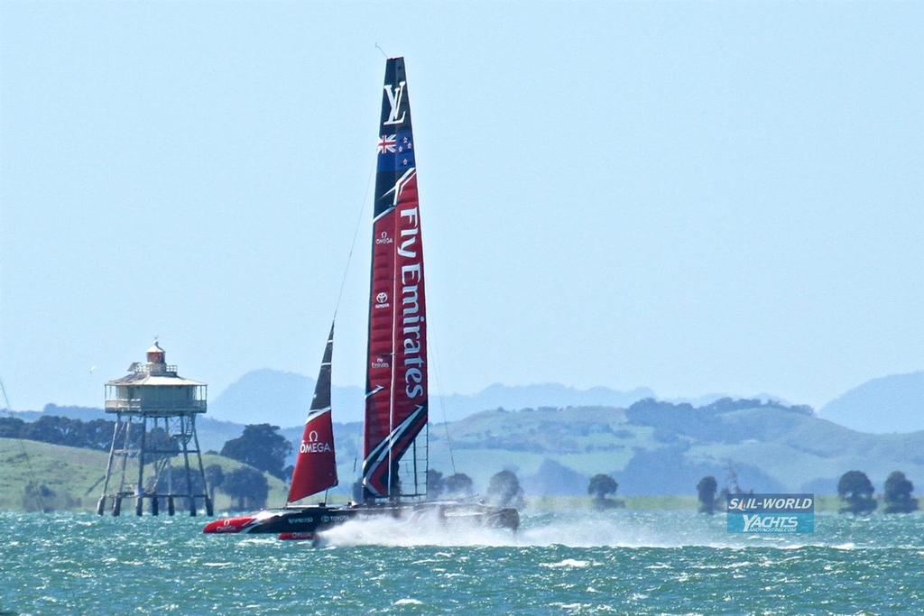 Bean Rock recorded gusts in excess of 25kts - Emirates Team NZ - Waitemata Harbour - March 15, 2017 photo copyright Richard Gladwell www.photosport.co.nz taken at  and featuring the  class