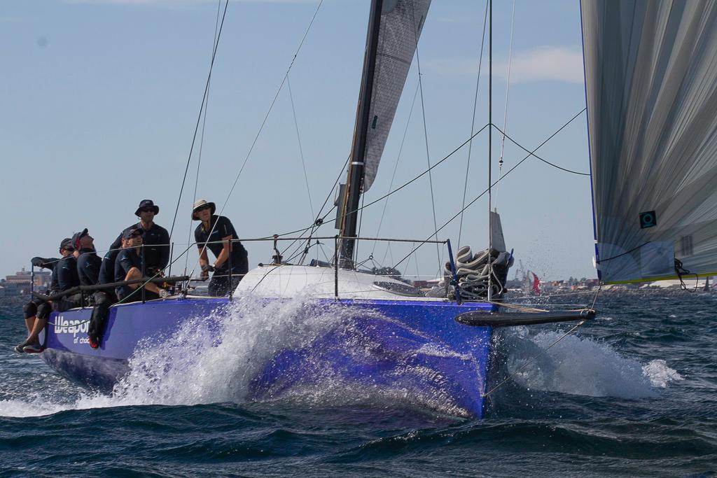 Weapon of Choice winding up soon after the start.  She lost her rig near Lancelin - West Coaster Ocean Race © Bernie Kaaks