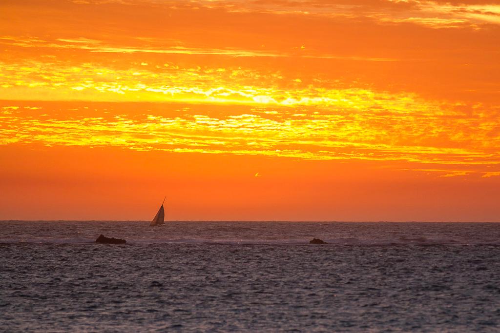 The double hander Kraken, sailed by Todd Giraudo and Dubbo White, disappears into the sunset after rounding the Lancelin mark. - West Coaster Ocean Race © Bernie Kaaks