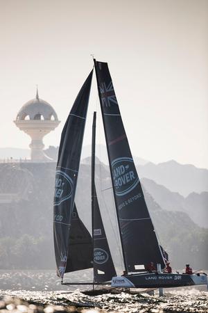 Act 1, Extreme Sailing Series Muscat – Day 1  – The young guns on Land Rover BAR Academy raced in front of Muscat's incense burner in the Old Town 'Muttrah'. - Extreme Sailing Series photo copyright Lloyd Images http://lloydimagesgallery.photoshelter.com/ taken at  and featuring the  class