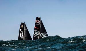 Team ENGIE and Land Rover BAR Academy in action on the second day of racing in the 2017 Extreme Sailing Series™ in Muscat, Oman. photo copyright Lloyd Images http://lloydimagesgallery.photoshelter.com/ taken at  and featuring the  class