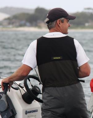 Darren Bundock nervously supervising the Brewin approach to race training - Kurnell Catamaran Club Youth Regatta photo copyright Leanne Gould taken at  and featuring the  class