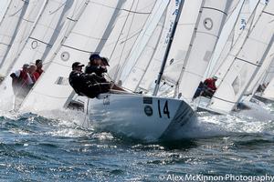 Fumanchu (Mark Roberts, Chad Elsegood, Matt Johnston) Leading this group to the clearance mark in Race Six. - Brighton Land Rover 2017 VIC Etchells Championship photo copyright  Alex McKinnon Photography http://www.alexmckinnonphotography.com taken at  and featuring the  class