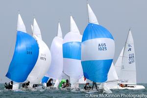 Close racing as always with an the Etchells fleet... Especially so of this calibre!!! - Brighton Land Rover 2017 Etchells VIC Championship photo copyright  Alex McKinnon Photography http://www.alexmckinnonphotography.com taken at  and featuring the  class