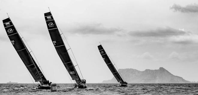 Practice racing against the backdrop of Gibraltar – RC44 Sotogrande Cup © Martinez Studio