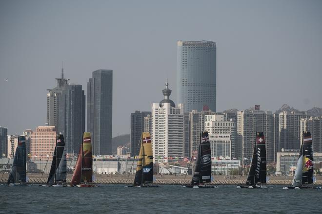 Extreme Sailing Series fleet races during day one of Act 2 in Qingdao, China ©  Xaume Olleros / OC Sport