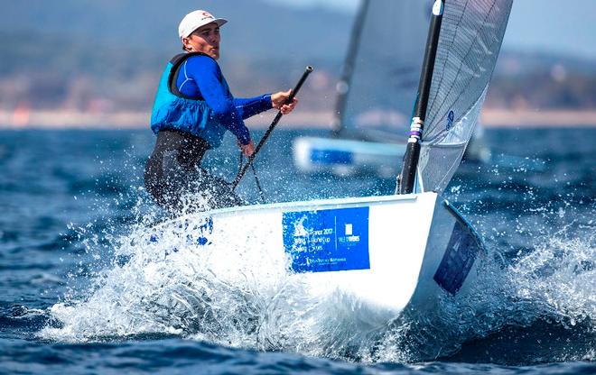 Ben Cornish in action on day one of the World Cup Series event in Hyeres © Richard Langdon/British Sailing Team