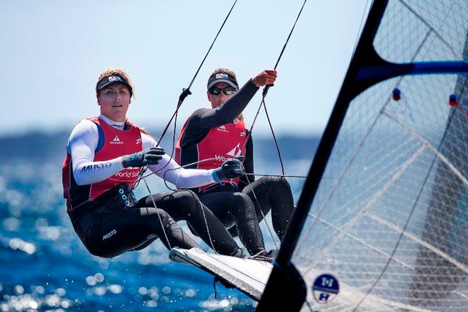 Charlotte Dobson and Saskia Tidey claim 49erFX bronze - Sailing World Cup Hyères © Richard Langdon/British Sailing Team