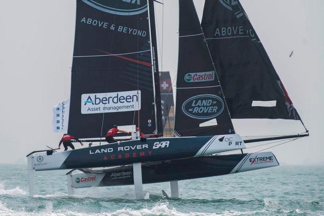 Act 2, Day 4 – The young guns of Land Rover BAR Academy completed their ascendancy from promising talent to serious threat taking the runners-up spot despite having to sit the last two races out due to boat damage – Extreme Sailing Series ©  Xaume Olleros / OC Sport