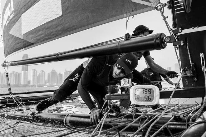 Extreme Sailing Series™ rookies NZ Extreme Sailing Team slipped from third to sixth on the final day after repeatedly falling foul of the on-the-water umpires. ©  Xaume Olleros / OC Sport