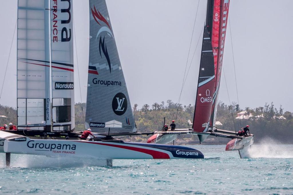 Emirates Team New Zealand - Practice Session 4, great Sound, Bermuda - April 2017 photo copyright Hamish Hooper/Emirates Team NZ http://www.etnzblog.com taken at  and featuring the  class