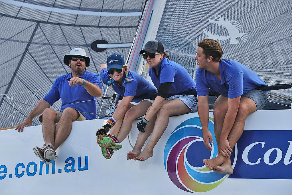 Mostly smiles on board Colourtile, and some hard work too! - Sail Port Stephens ©  John Curnow