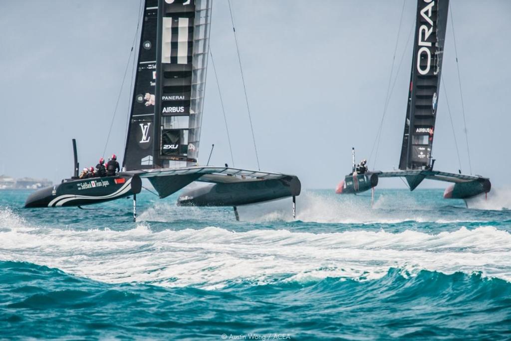 Oracle Team USA and Softbank Team Japan - Practice Session 3, - April 10-12, 2017 photo copyright Austin Wong | ACEA taken at  and featuring the  class