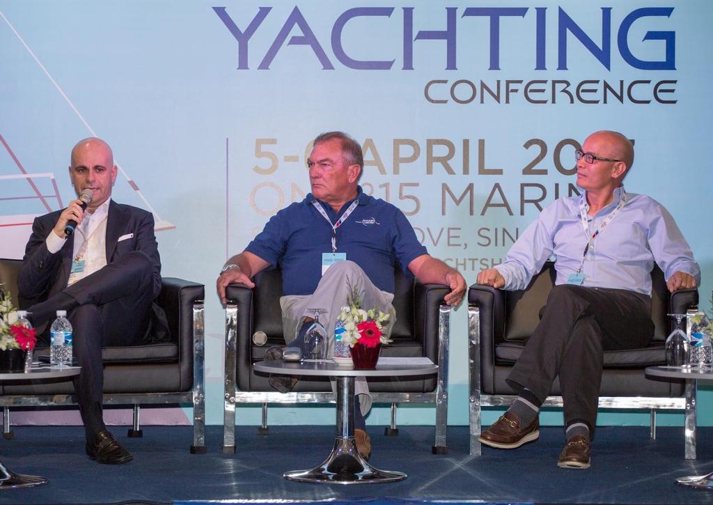 Fabio Ermetto (Benetti), Anthony Gould (Galileo Academy), Allen Leung (Heysea Yachts). Asia Pacific Yachting Conference 2017 photo copyright Guy Nowell http://www.guynowell.com taken at  and featuring the  class