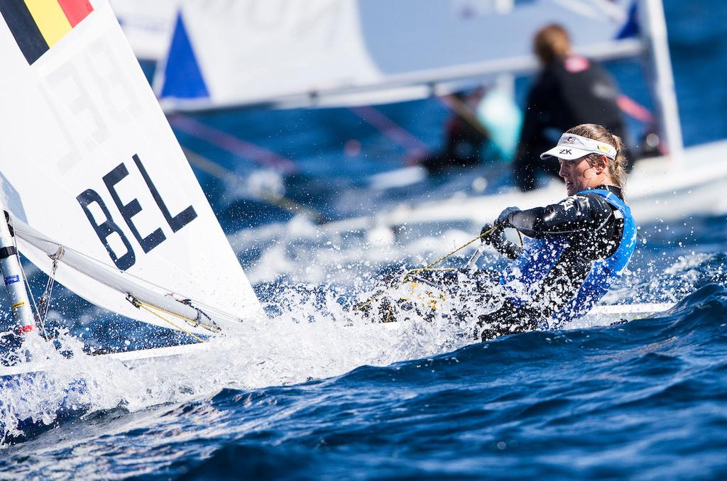 Evi Van Acker in the Laser Radial - 2017 Sailing World Cup - Hyeres photo copyright Pedro Martinez / Sailing Energy http://www.sailingenergy.com/ taken at  and featuring the  class
