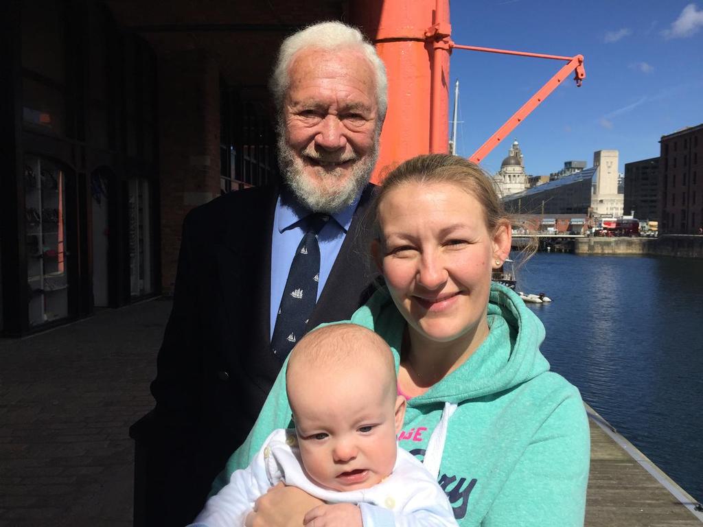 Back in Liverpool for the Race Start/Finish announcement, Sir Robin catches up with Lisa Pover, and her new son Isaac. - Clipper Round the World © Clipper Race
