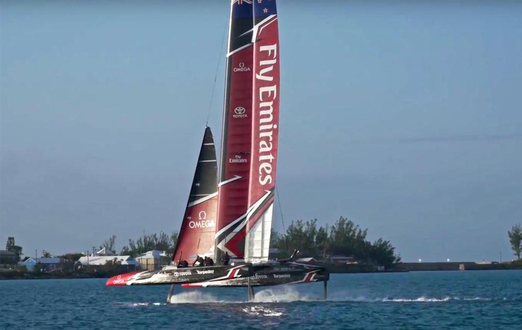 Emirates Team New Zealand - first sail in Bermuda - April 23, 2017 © Emirates Team New Zealand http://www.etnzblog.com