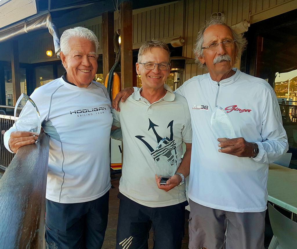 Top 3 skippers Marcus Blackmore, Chris Way & Leslie Green photo copyright Lisa Ratcliff taken at  and featuring the  class