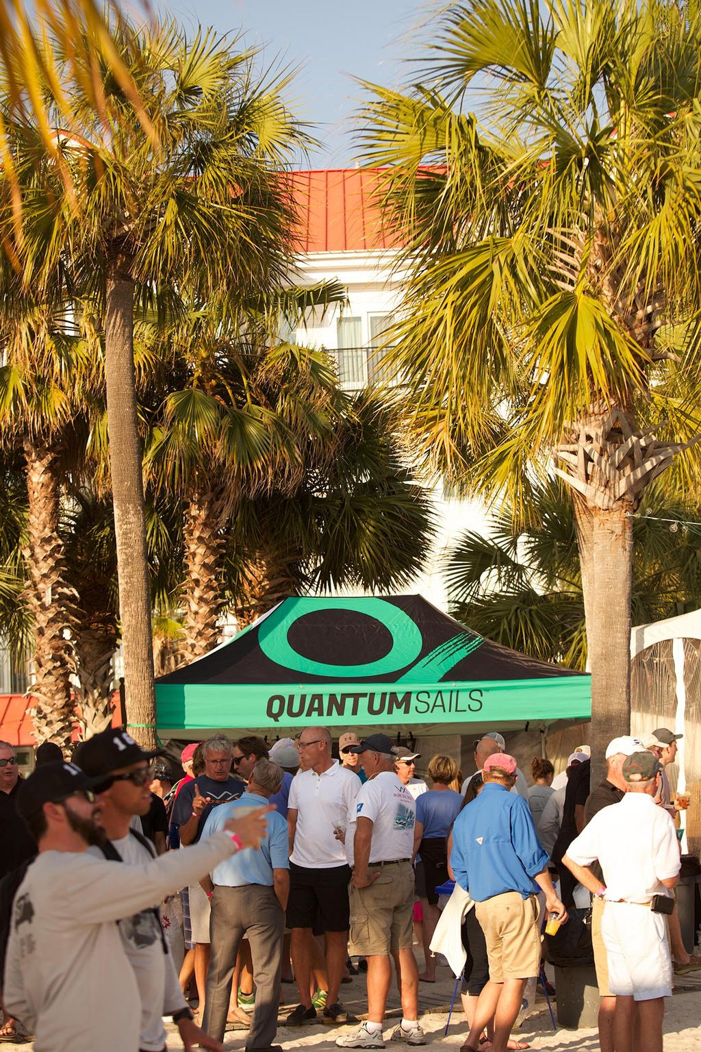 The Quantum Sails booth was a hub of action on the beach on Thursday of Sperry Charleston Race Week 2017 photo copyright Meredith Block/ Charleston Race Week http://www.charlestonraceweek.com/ taken at  and featuring the  class