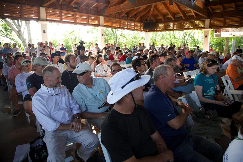 Hundreds of skippers and crews gather for the all-important Skippers Briefing on Thursday of Sperry Charleston Race Week 2017. © Meredith Block/ Charleston Race Week http://www.charlestonraceweek.com/