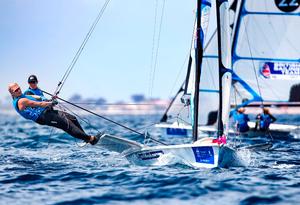 Charlotte Dobson and Saskia Tidey in the 49erFX event – Sailing World Cup Hyères photo copyright Richard Langdon/British Sailing Team taken at  and featuring the  class