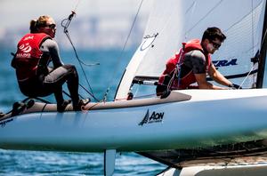 Mackay and Wilkinson at Sailing World Cup Final Melbourne 2016 photo copyright Pedro Martinez / Sailing Energy / World Sailing taken at  and featuring the  class
