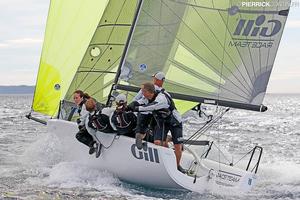 The Corinthian winner of the 2016 Melges 24 European Sailing Series - Miles Quinton's Gill Race Team GBR694 with Geoff Carveth helming at the Marinepool European Championship 2016 in Hyeres photo copyright  Pierrick Contin http://www.pierrickcontin.fr/ taken at  and featuring the  class