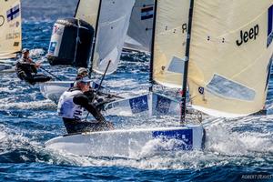 Jonathan Lobert – the 2012 Olympic bronze medalist has just returned after an extended layoff since the Olympics. - Sailing World Cup Hyères photo copyright  Robert Deaves taken at  and featuring the  class