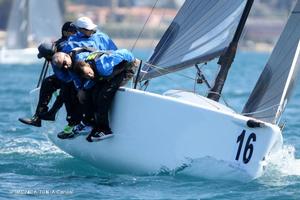 Gaining the most from today's conditions was the winner of the 2016 Melges 24 European Sailing Series Andrea Racchelli helming Claudio Ceradini's boat Altea ITA722 photo copyright  IM24CA / ZGN / Andrea Carloni taken at  and featuring the  class