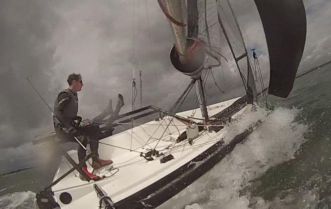 Crew falling overboard on windy Saturday ©  Luke McEwen