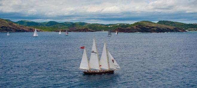 Flagship of the Antigua Bermuda Race, The Bermuda Sloop Foundation's 112ft three-masted tall ship, Spirit of Bermuda at the start of the race in Antigua  ©  Ted Martin / Antigua Bermuda Race