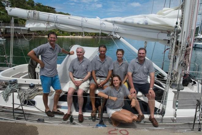 Andrew and Sabrina Eddy's crew on Oyster 485, Gaia before the start of the Antigua Bermuda Race are enjoying a gastronomic race to Bermuda © Ted Martin