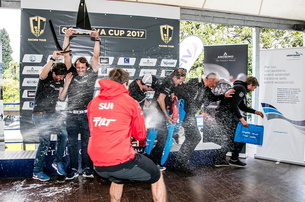 Podium champagne moment courtesy of Team Tilt  - GC32 Riva Cup photo copyright Jesus Renedo / GC32 Racing Tour taken at  and featuring the  class