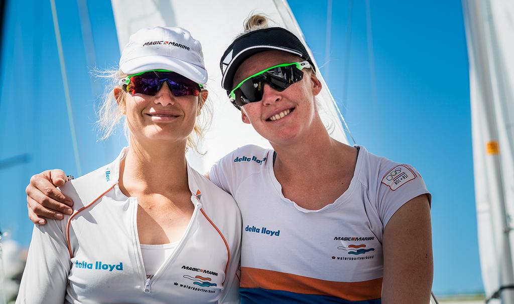 Afrodite Zegers/Anneloes Van Veen (NED-1) have guaranteed themselves a podium finish - 470 European Championship 2017 photo copyright Y.C.M. / Mesi taken at  and featuring the  class