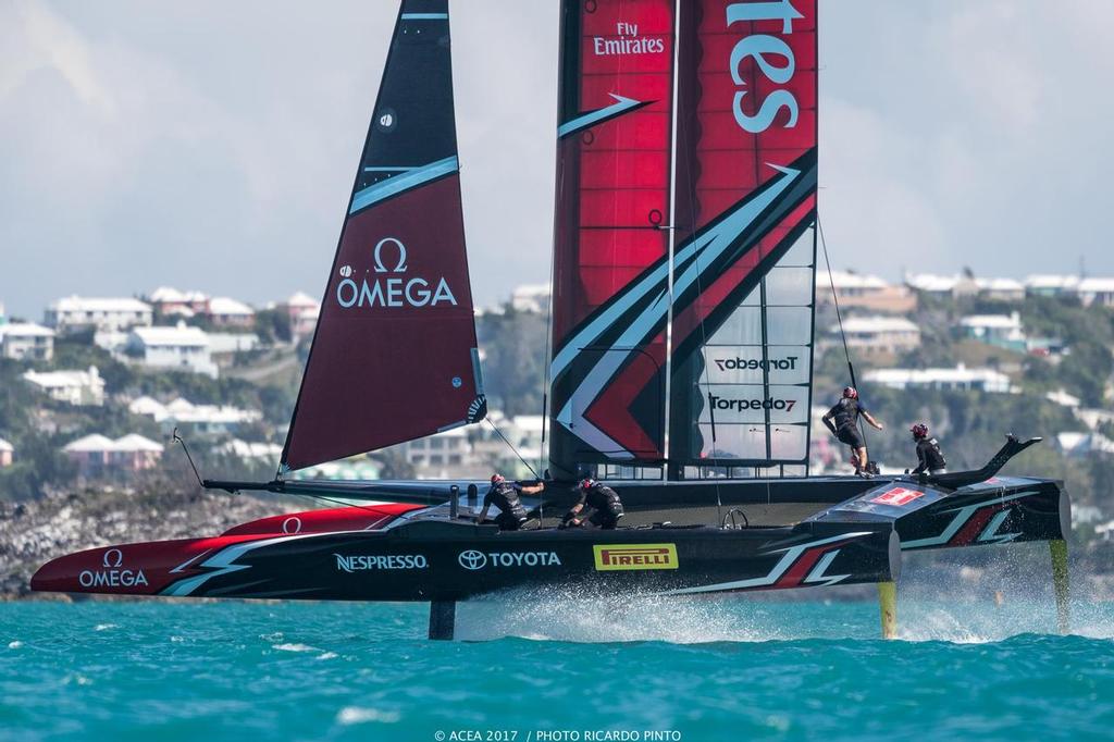 Day12 - Practice Session 5, Day 1 - May 15, 2017, Great Sound Bermuda © ACEA / Ricardo Pinto http://photo.americascup.com/